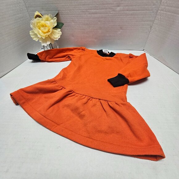 Girls Fleece long Sleeve Orange Black Fall Halloween Rabbit Skins 3 4 Made in US - Picture 5 of 9